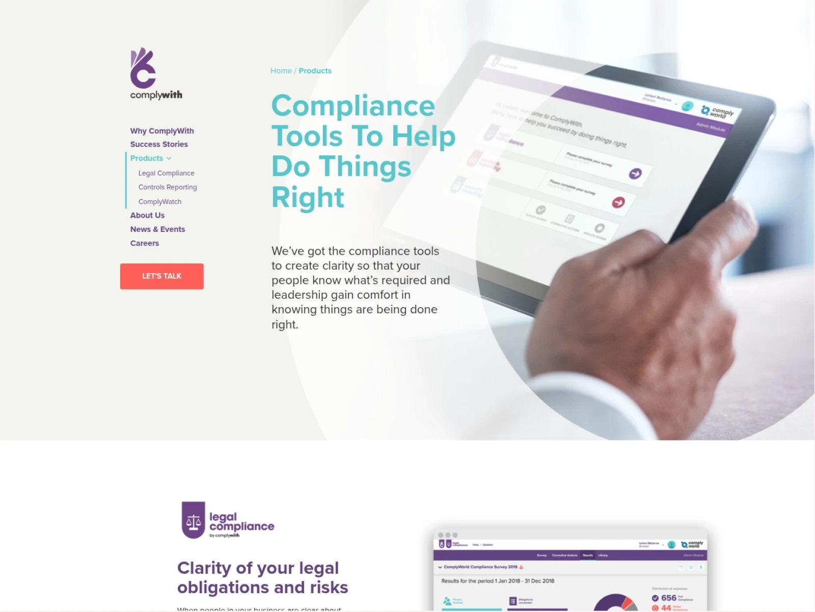 ComplyWith Website / Products Page - ComplyWith Website