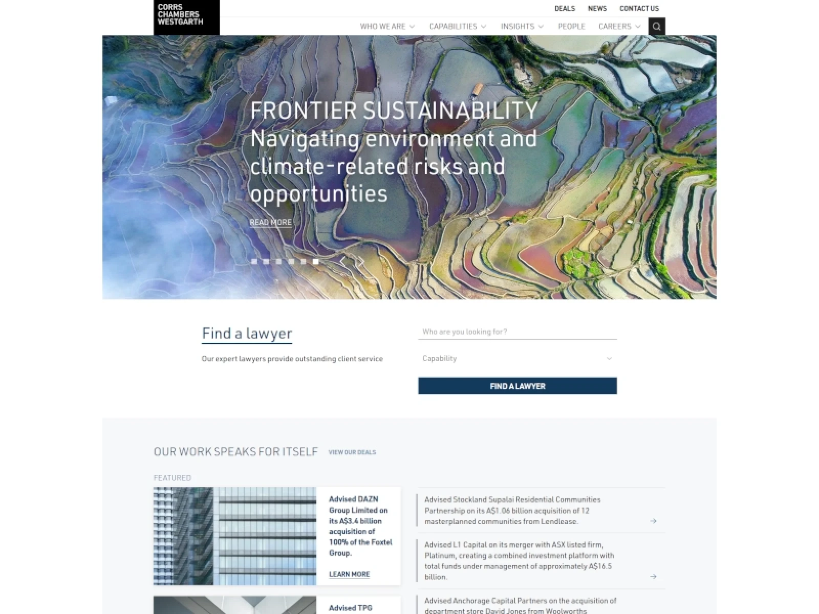Corrs Chambers Westgarth / Home page - Corrs Chambers Westgarth