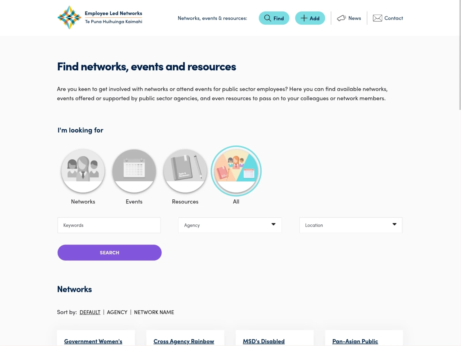NZ Government Employee-led Networks / Search Page - NZ Government Employee-led Networks