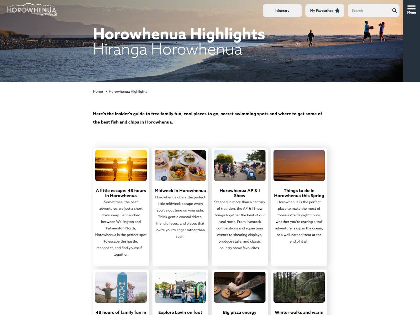 Horowhenua Tourism Site / Highlights Page - Horowhenua Tourism Site