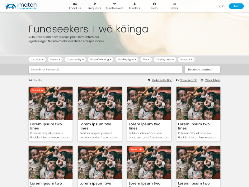 Te Puna Taurite Match / Search Page