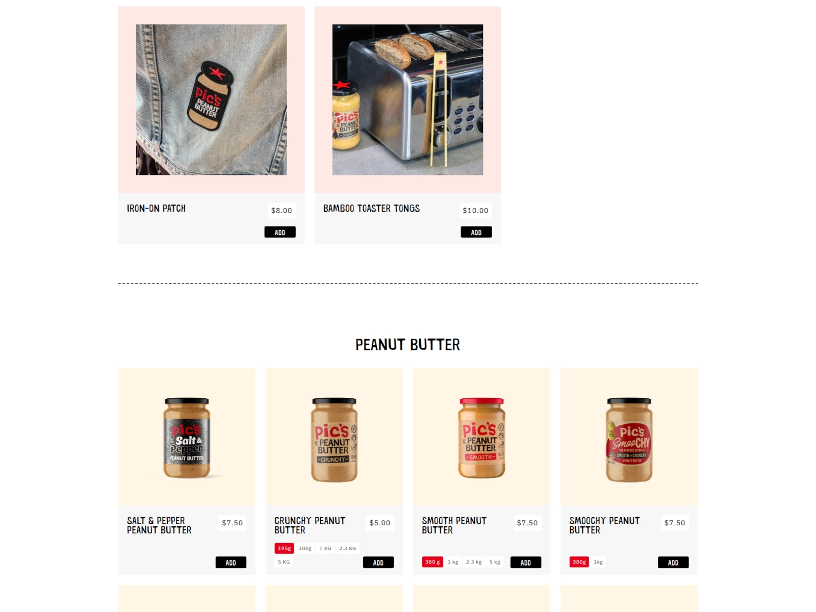 Pic's Peanut Butter Shop (Shopify) / Product listings - Pic's Peanut Butter Shop (Shopify)